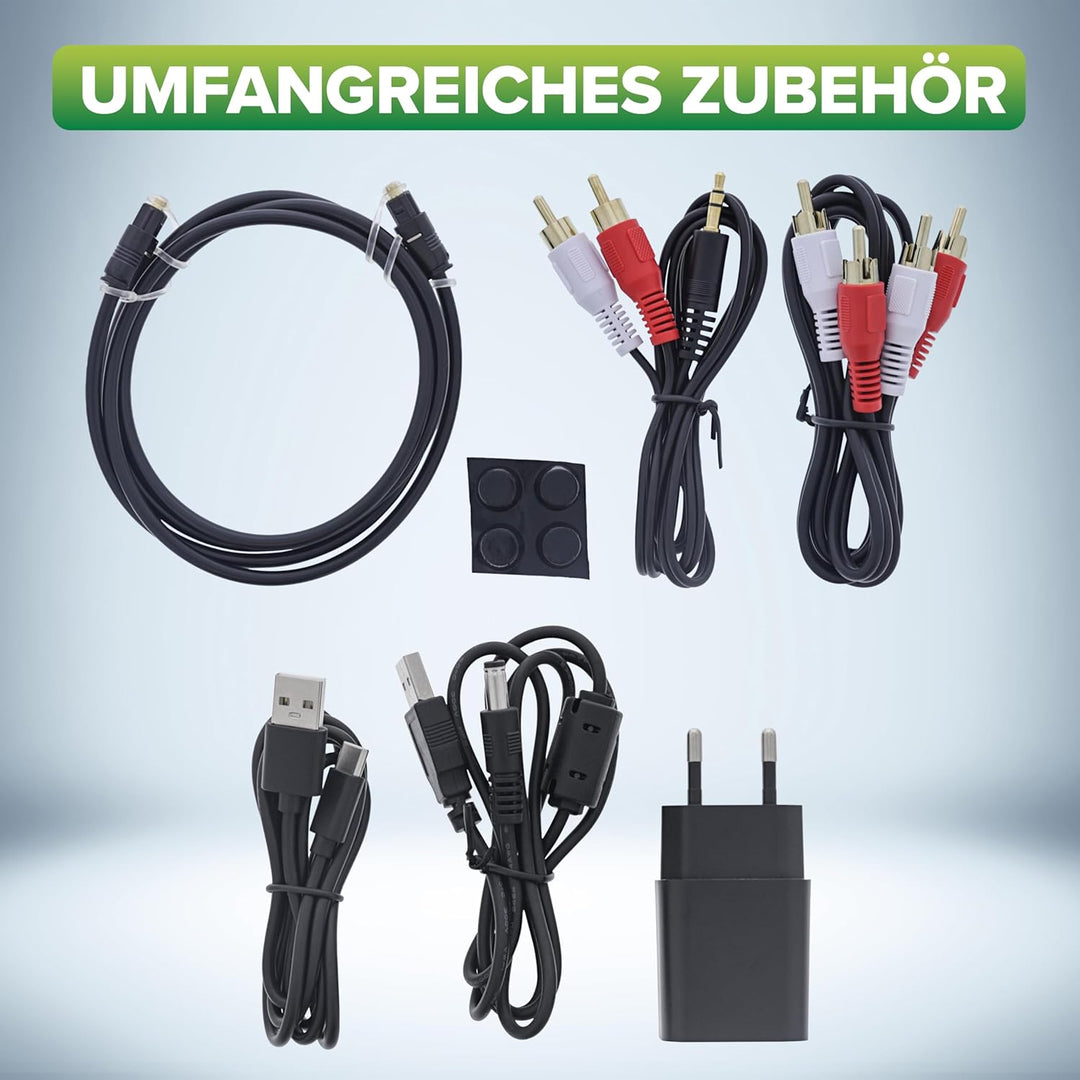 InLine Bluetooth 5.1 HiFi Audio Receiver, Empfänger, USB-C, Cinch Stereo, optischer Toslink Anschlus