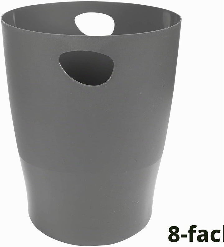 Exacompta 45307D ECOBIN 8er Pack Papierkörbe 15 Liter mit Griffen. Eleganter und robuster Papierkorb