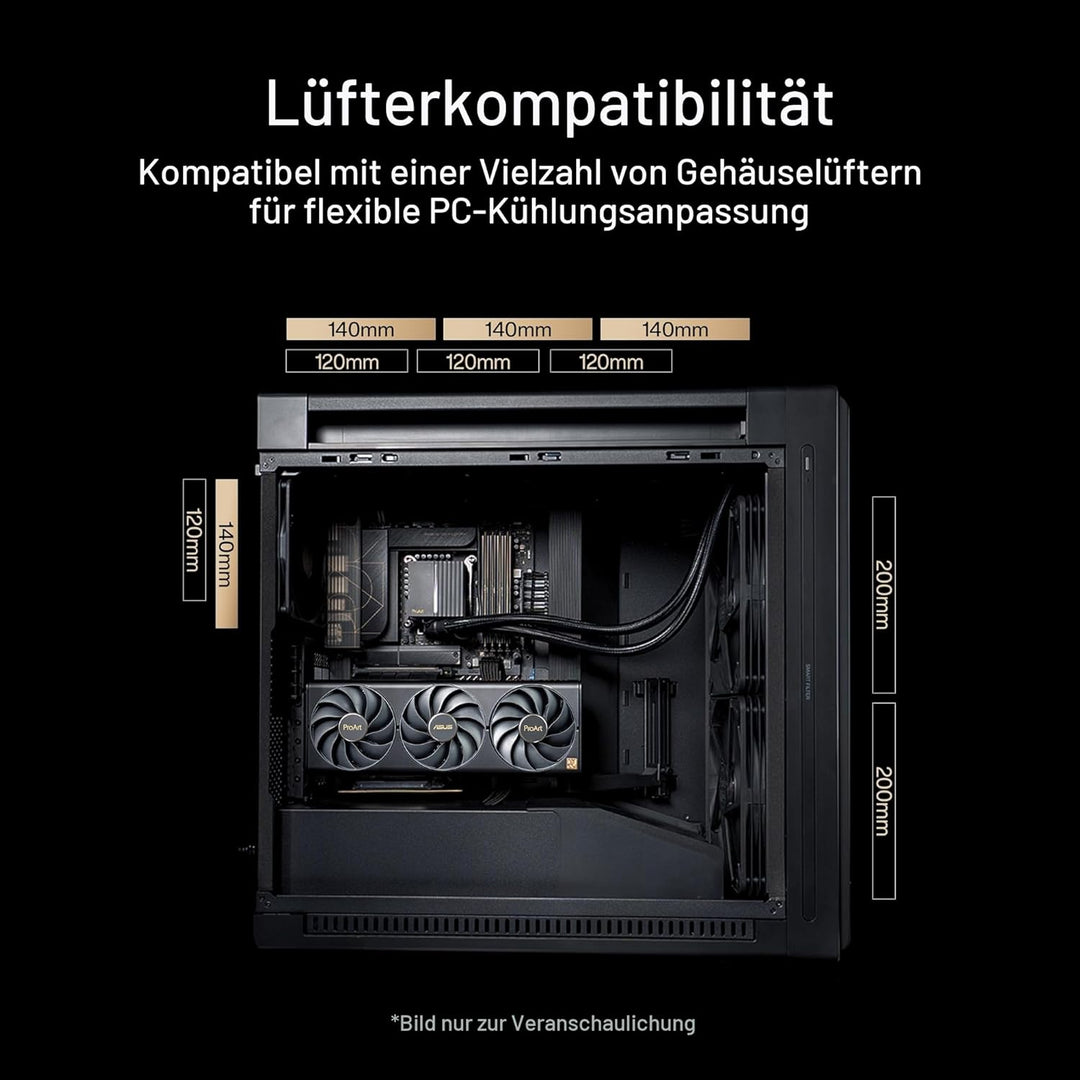 ASUS ProArt PA602 Wood Edition Tempered Glass E-ATX PC Gehäuse (zertifiziertes Holz, vorinstallierte