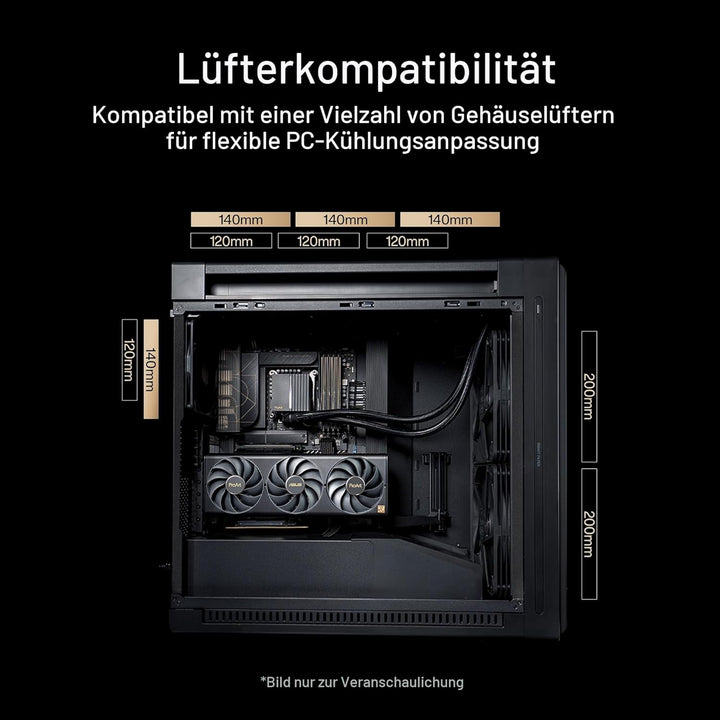 ASUS ProArt PA602 Wood Edition Tempered Glass E-ATX PC Gehäuse (zertifiziertes Holz, vorinstallierte