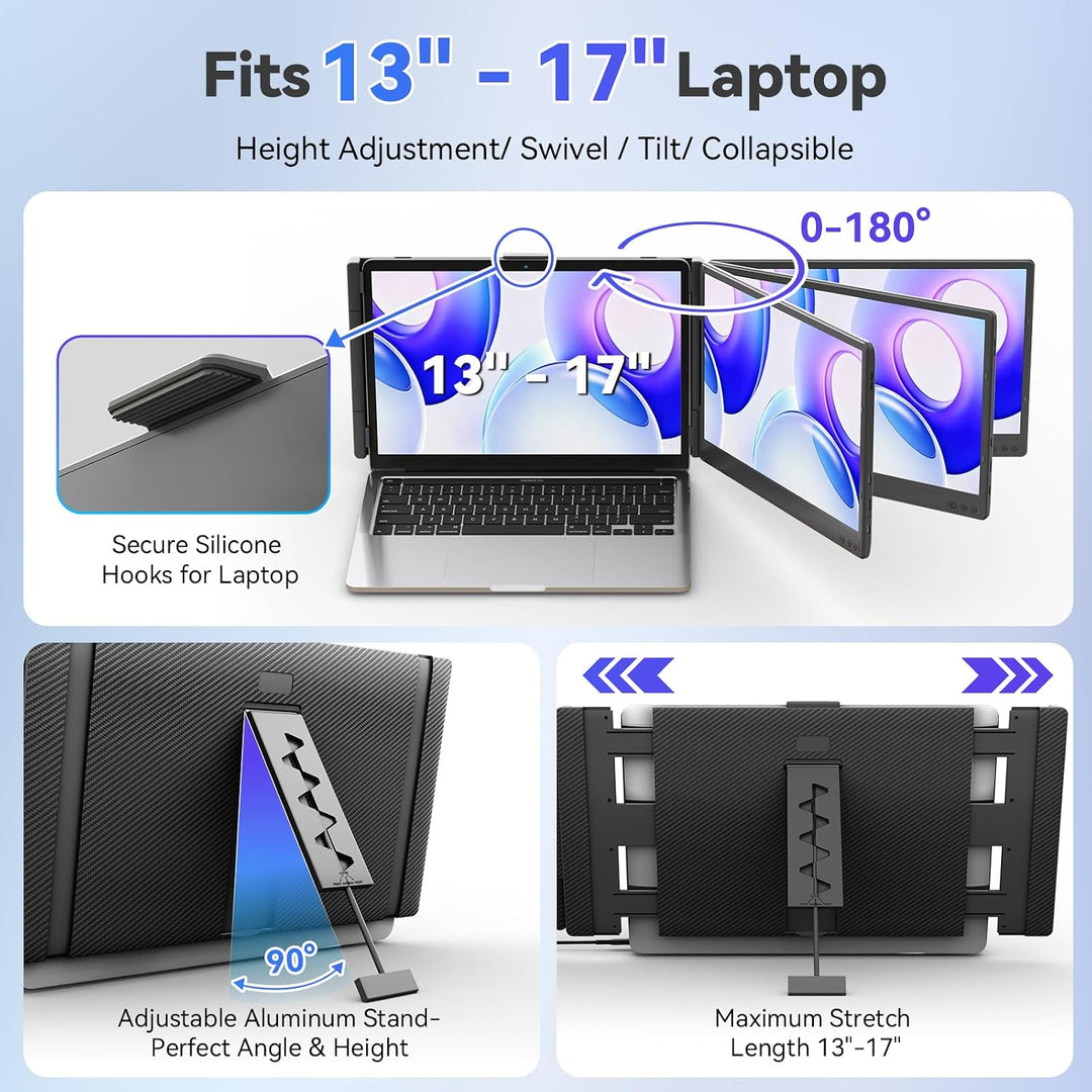 KEFEYA Laptop Bildschirm Erweiterung für Alle Laptops 120% sRGB FHD Duble-14"