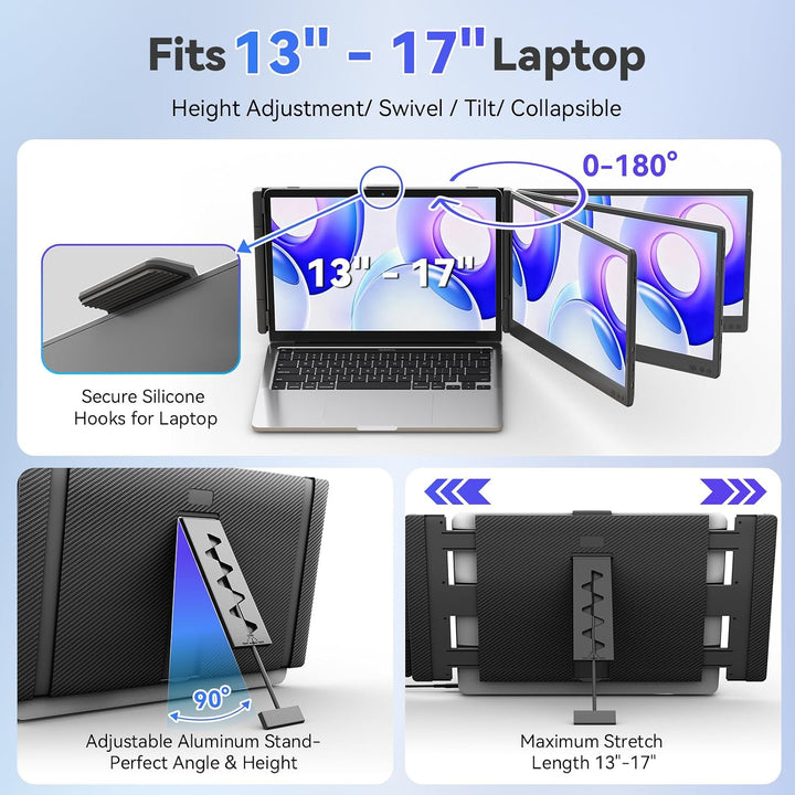 KEFEYA Laptop Bildschirm Erweiterung für Alle Laptops 120% sRGB FHD Duble-14"