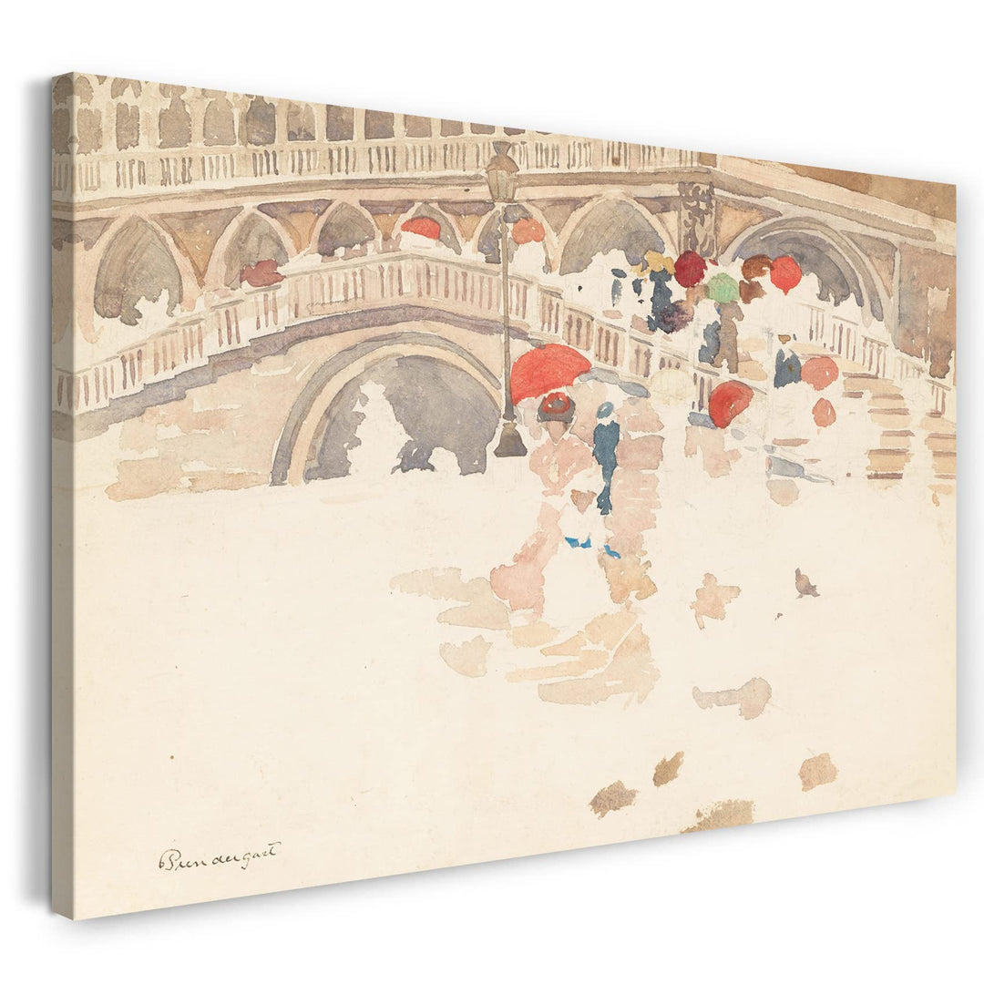 Leinwand (100x70cm): Maurice Brazil Prendergast - Regenschirme im Regen, Venedi 100x70 cm, 100x70 cm