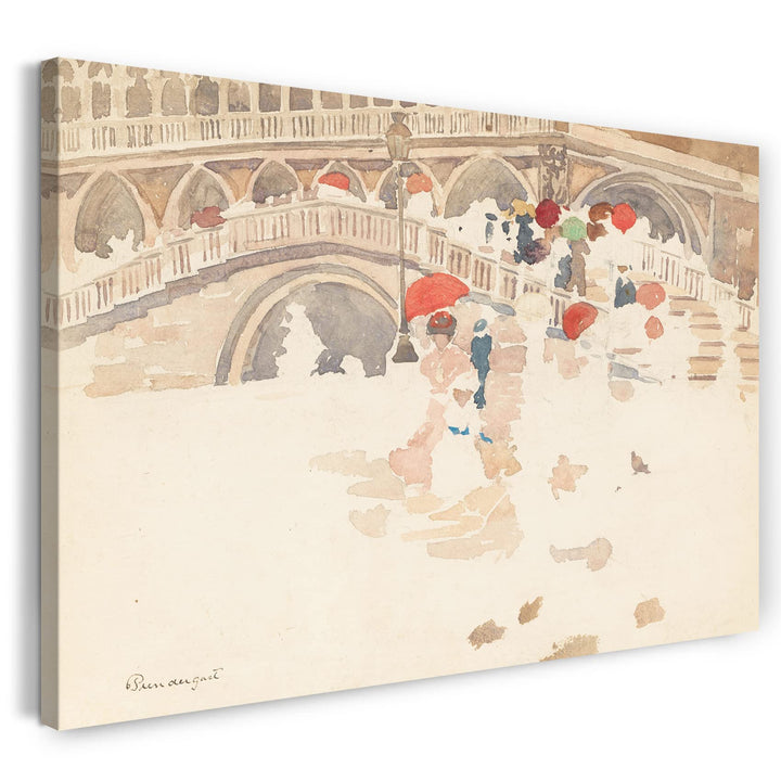 Leinwand (100x70cm): Maurice Brazil Prendergast - Regenschirme im Regen, Venedi 100x70 cm, 100x70 cm