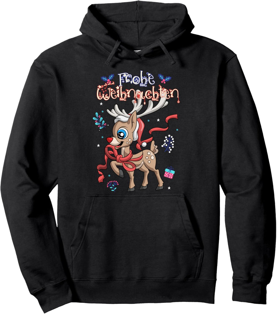 Niedliches Tier Pajama Geschenk Frohe Weihnachten Rentier Pullover Hoodie
