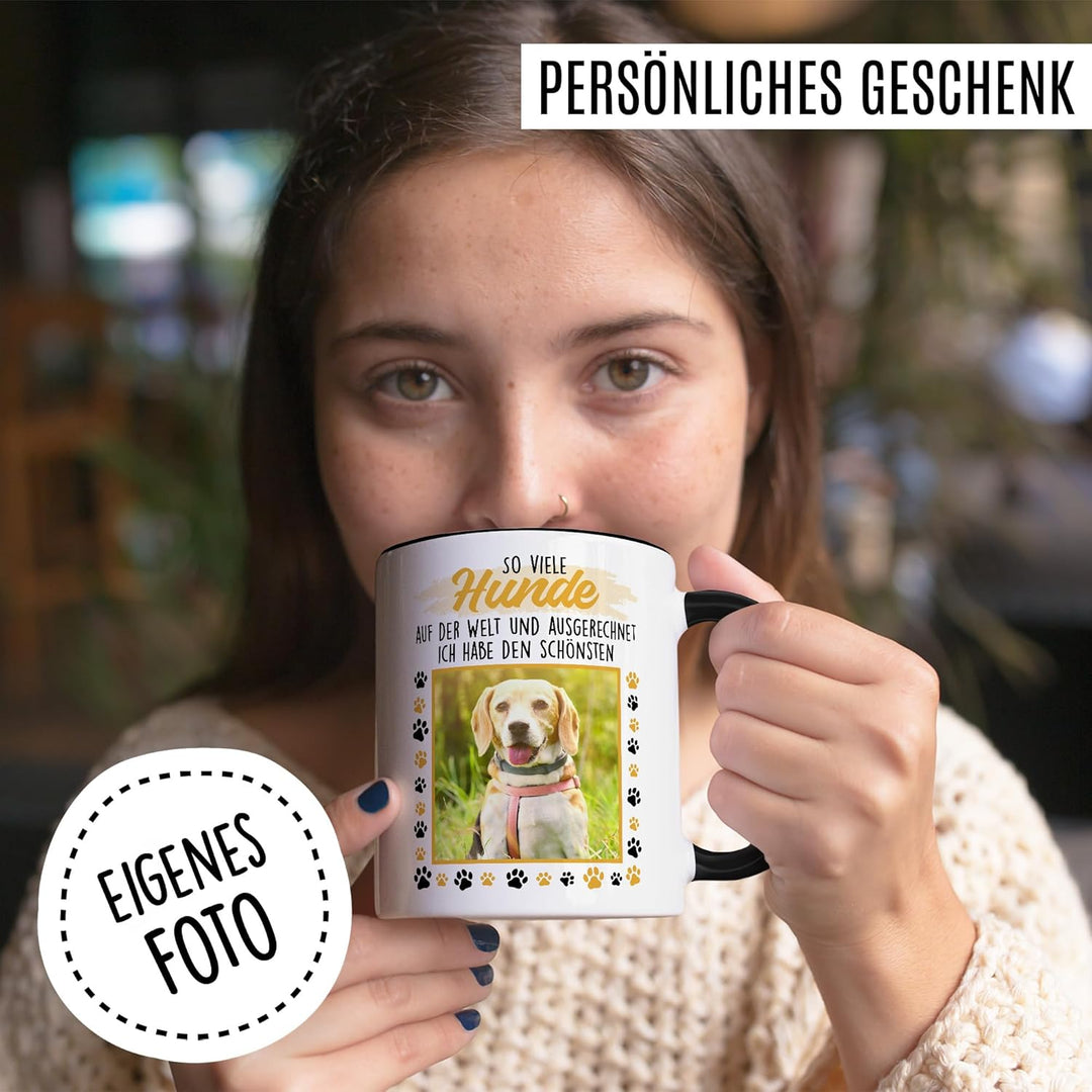 Tasse Hund personalisiert Geschenk So viele Hunde und ich habe den schönsten, Kaffeetasse eigenes Bi