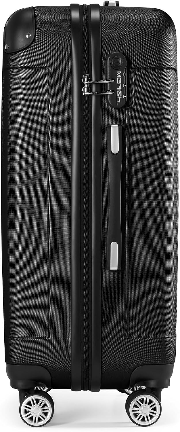 MERISH Reisekoffer Koffer Kofferset Trolleys Zwillingsrollen 3tlg. Hartschale in 9 Farben (Black, Se