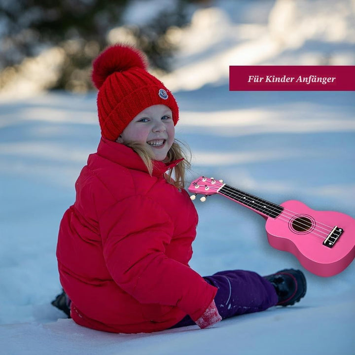 Winzz Sopran Ukulele Starter Kit für Anfänger mit Tasche, Clip-On Tuner, Zusätzlichen Saiten, Gurt,
