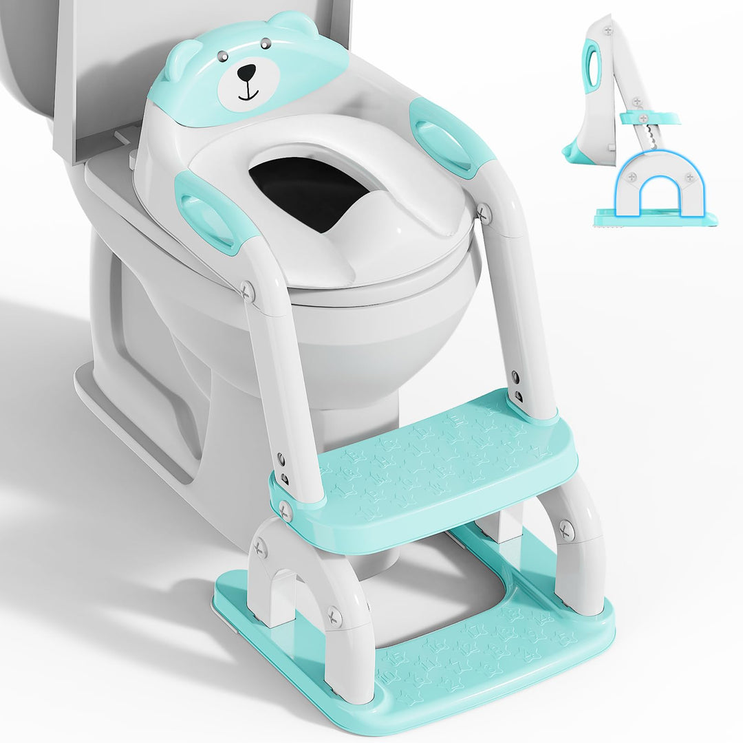 Toilettensitz Kinder mit Treppe, Upgraded WC Aufsatz für Kinder für Jungen und Mädchen, 2-in-1 Toile
