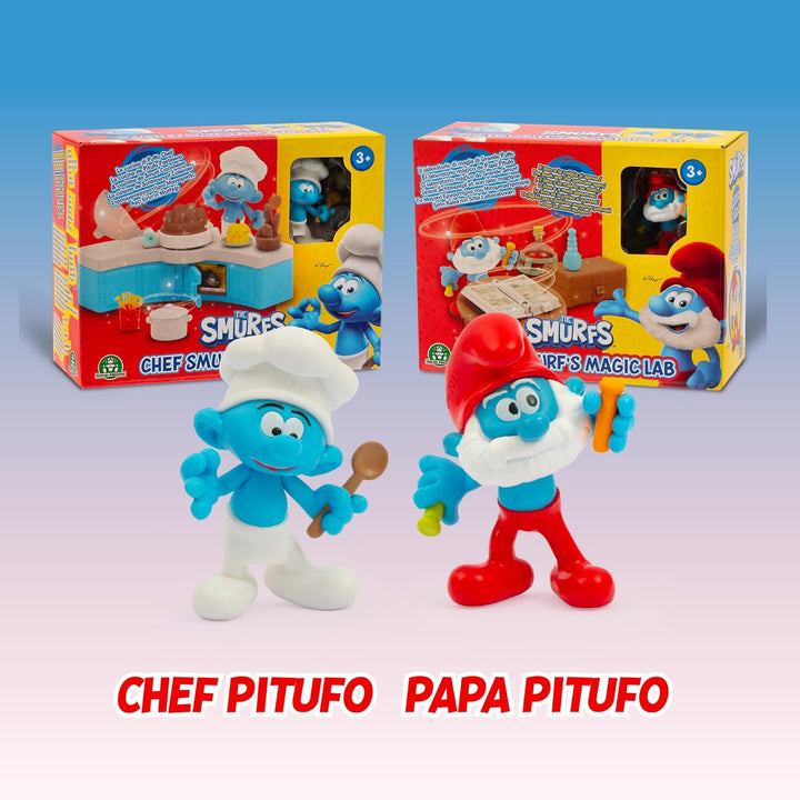 Giochi Preziosi Die Schlümpfe, Schlumpfkoch-Mini-Spielset mit Küche und Zubehör, enthält Exklusive 5