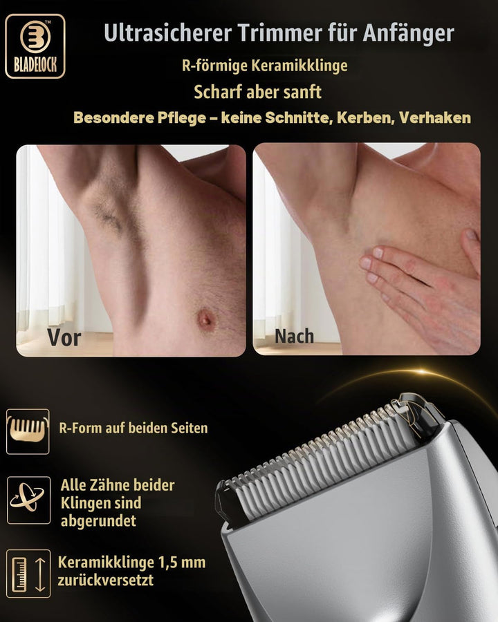 ENSSU Intimrasierer Mann, Elektrischer Körperhaartrimmer für Männer mit extra hautschonender Keramik
