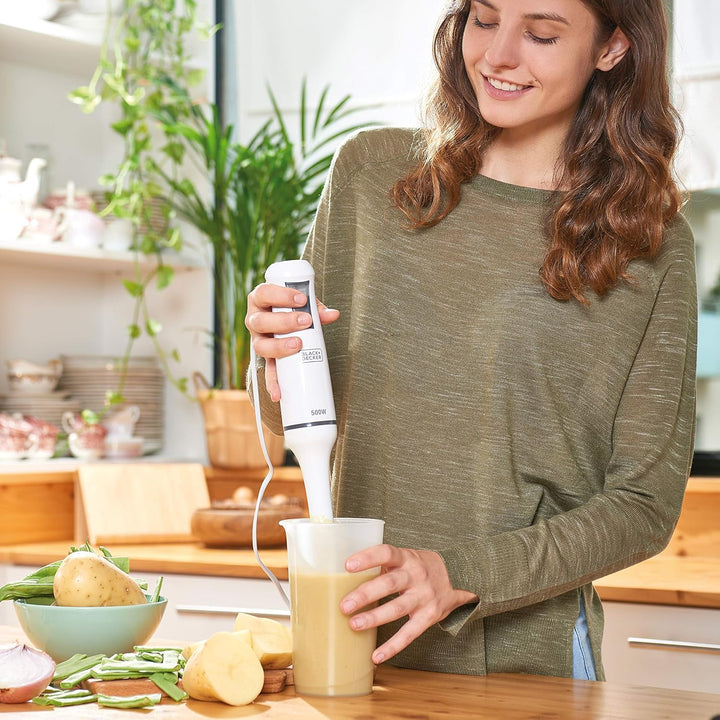 BLACK+DECKER Stabmixer | BXHB500E | 500W | Kompaktes und ergonomisches Design | spritzwassergeschütz