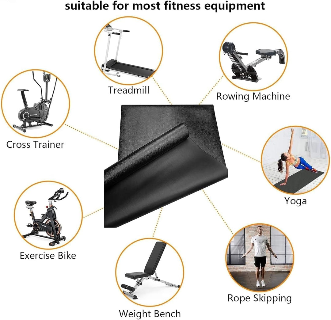 THERUN Wiederstandsfähige Laufband Matte 4 mm Dicke -Bodenschutzmatte (60x130 cm) - Fitness Unterleg