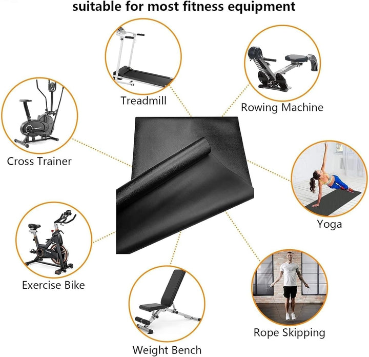 THERUN Wiederstandsfähige Laufband Matte 4 mm Dicke -Bodenschutzmatte (60x130 cm) - Fitness Unterleg