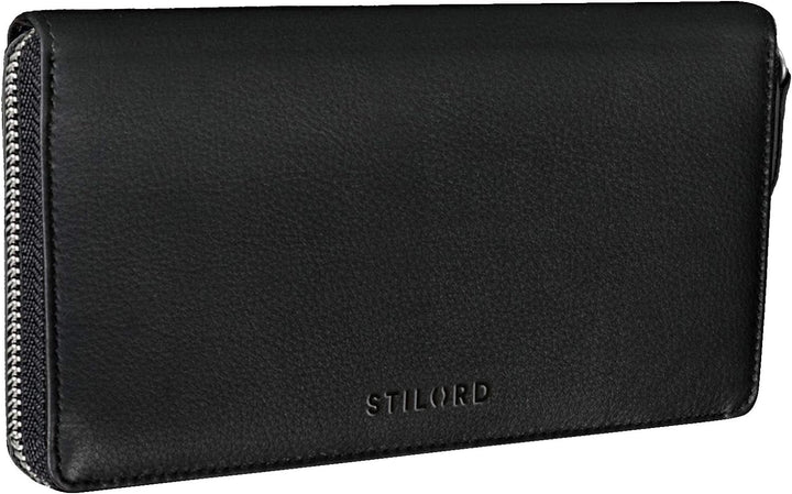 STILORD 'Emilia' Damen Portemonnaie RFID Schutz Elegante Klassische Geldbörse gross aus echtem Rinds
