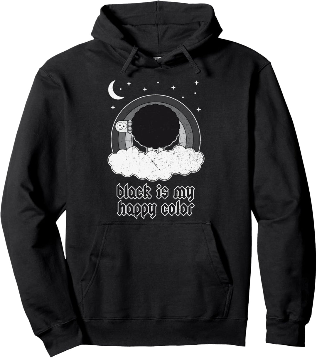 Regenbogen Schaf Sad EMO Goth Aesthetic Pullover Hoodie