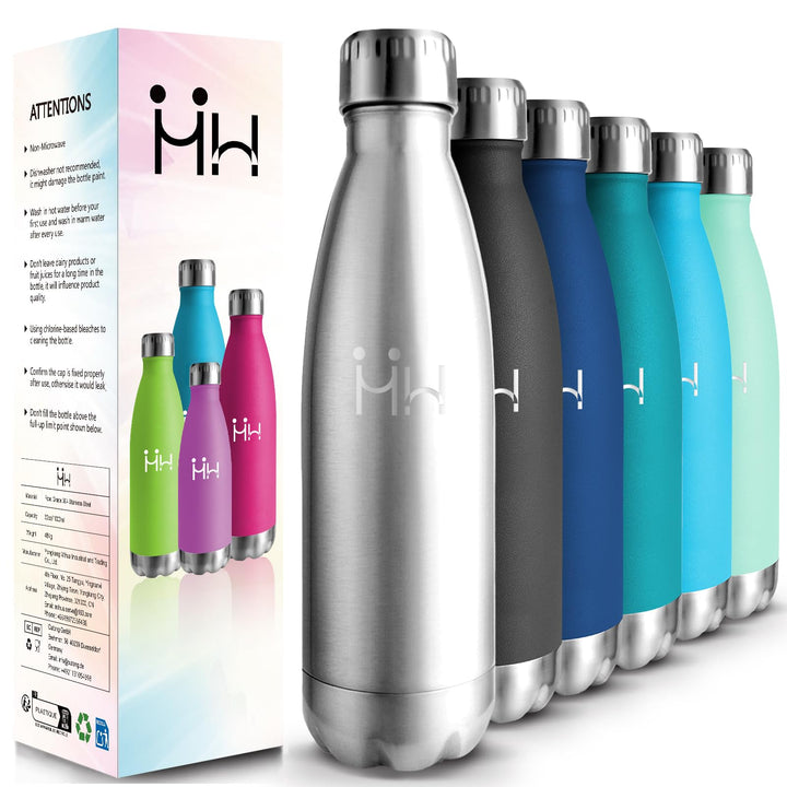 HoneyHolly Trinkflasche Edelstahl - 750ml - Thermosflasche, BPA-Frei, Wasserflasche Sport - Auslaufs
