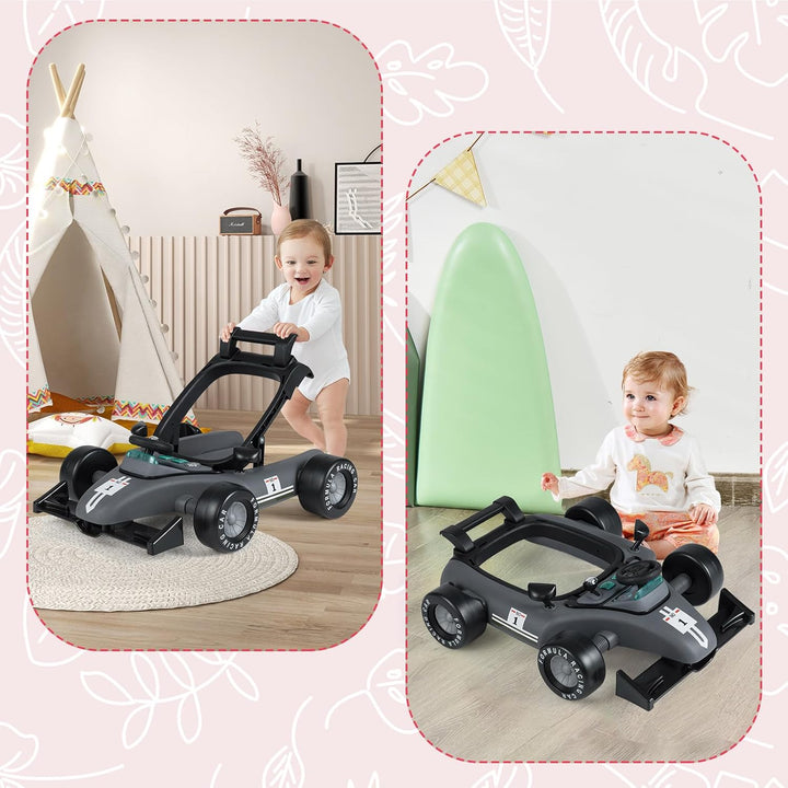 COSTWAY 4 in 1 Lauflernhilfe, Lauflernwagen klappbar mit verstellbarer Höhe & Geschwindigkeit, Baby