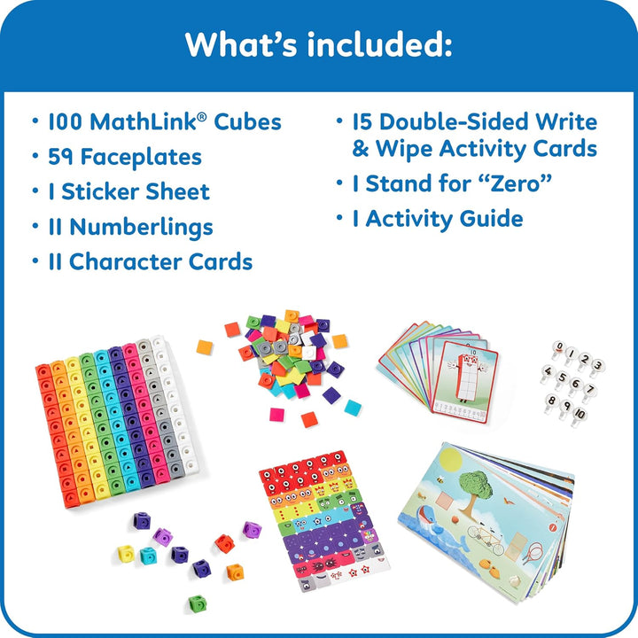 Learning Resources Numberblocks MathLink-Würfel 1-10 Aktivitätsset, Training vorschulischer Matheken