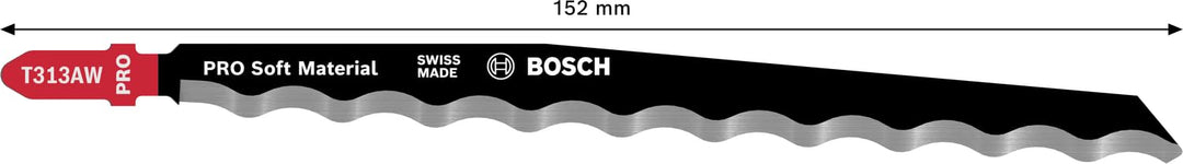 Bosch Accessories Professional 3x Stichsägeblatt T 313 AW Special for Soft Material (für Karton, Sty