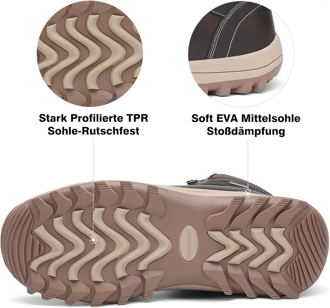 Mishansha Warme Gefütterte Winterschuhe Herren Damen Winterstiefel Wasserdicht Trekkingschuhe Wander