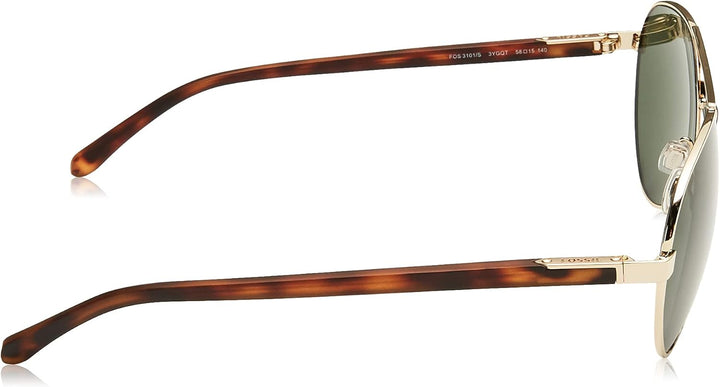 Fossil Unisex Sunglasses 58 3yg/Qt Light Gold, 58 3yg/Qt Light Gold