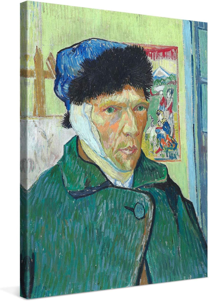 PICANOVA – Vincent Van Gogh Self-Portrait with Bandaged Ear 60x80 cm – Bild auf Leinwand – Leinwandb