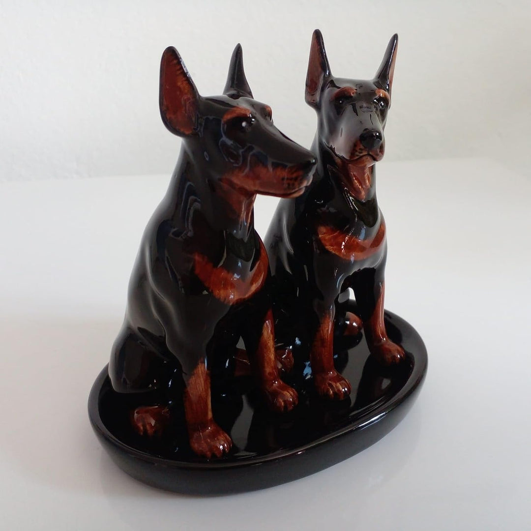 Keramik Salz und Pfefferstreuer Set mit Hundemotiv (Dobermann)