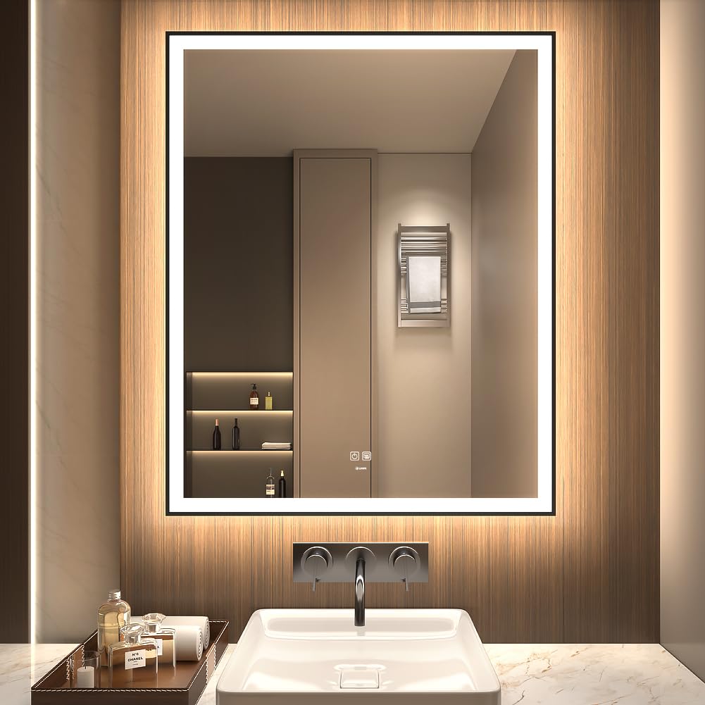 LED Badezimmerspiegel, Make-up Kosmetikspiegel Wandmontage, Grosser moderner rahmenloser beleuchtete