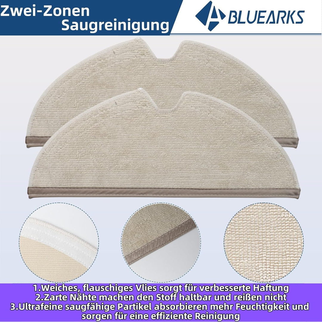 Bluearks 21 Stück Zubehörset für Roborock Q7+ Q7 Max+ Staubsauger Zubehör Kit,1 Hauptbürste 4 Mop Pa