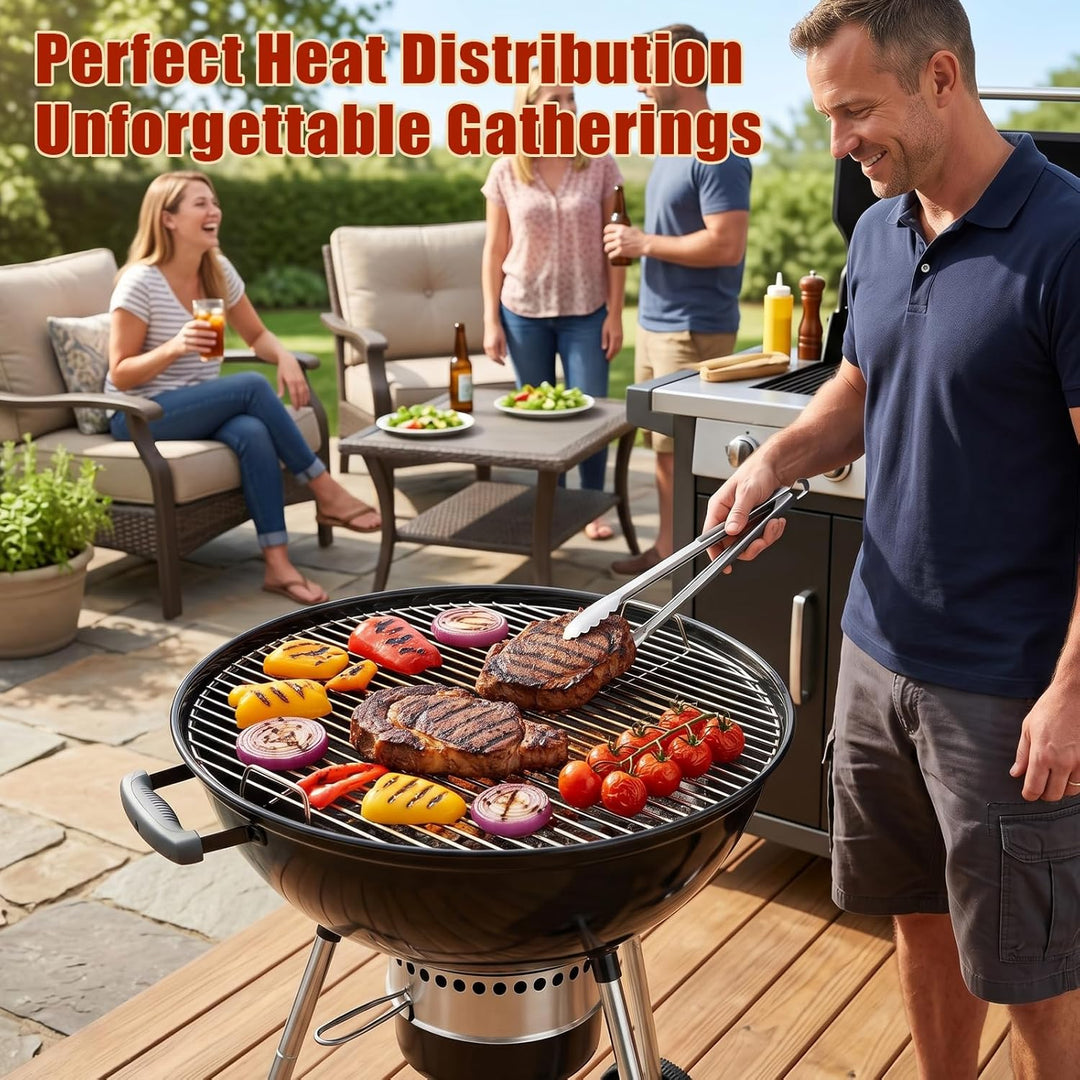 Denmay 54,6cm Grillrost rund Klappbarem 7436 für Weber 57 cm Holzkohlegrill One-Touch Wasserkocher P