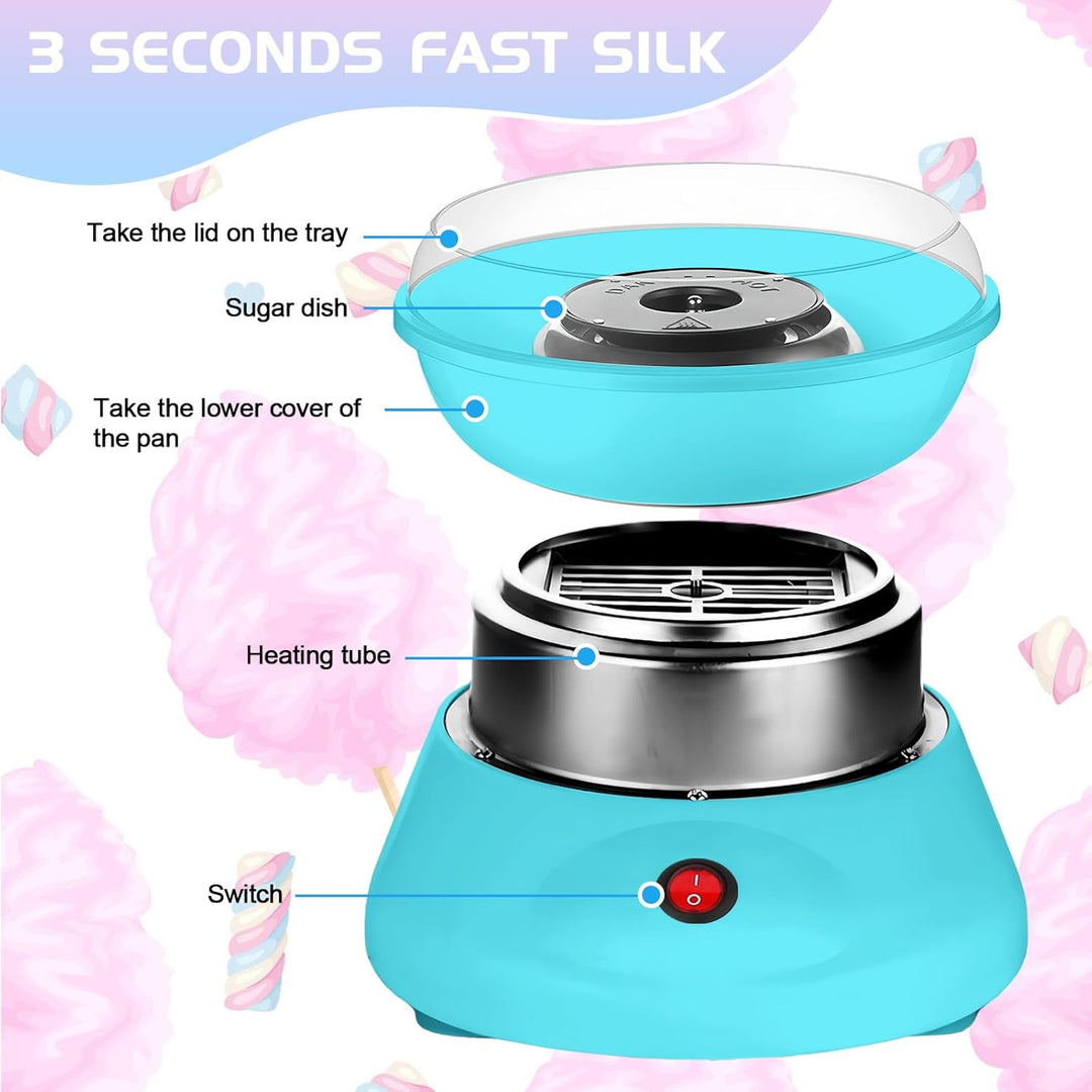 Zuckerwattemaschine, Zuckerwatte Maschine, Retro Cotton Candy Machine 450W mit Stäbchen, für Zuhause