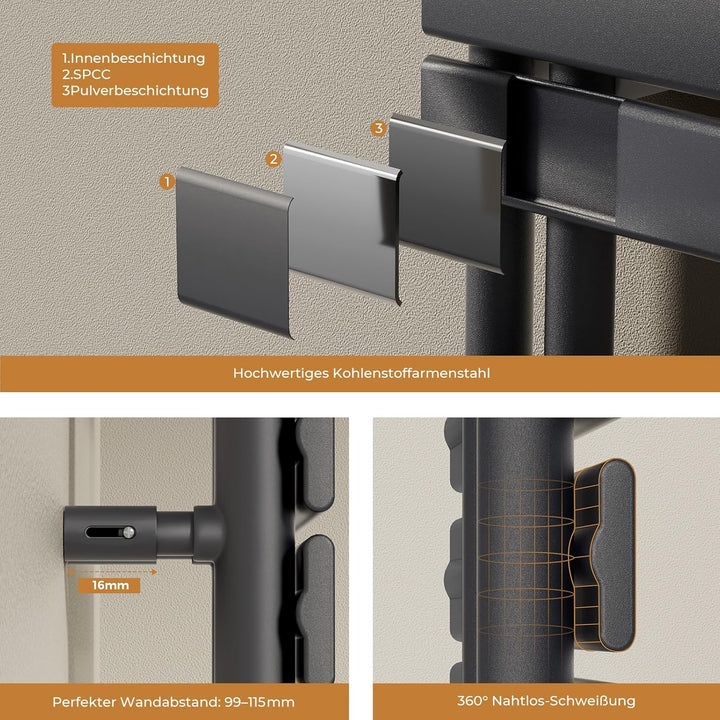 handtuchheizkörper elektrisch mit thermostat 1041x600 mm, Badheizkörper Elektrisch mit Heizstab, Wan