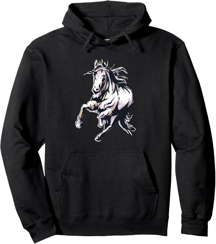 Pferde Mädchen Geschenk l Wasserfarben Stil Pferde Pullover Hoodie