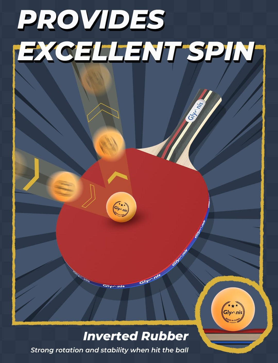 Glymnis Tischtennis-Set Tragbares Ping Pong Bälle Set für Indoor Outdoor Spiel Tischtennis-Training
