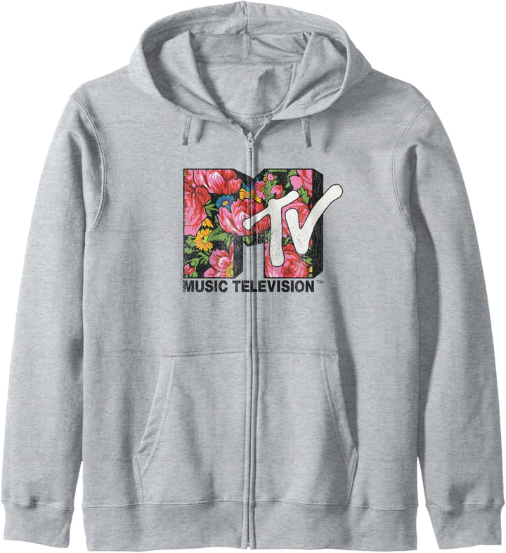 MTV Floral Tulips Colorful Garden Scene Logo V1 Kapuzenjacke