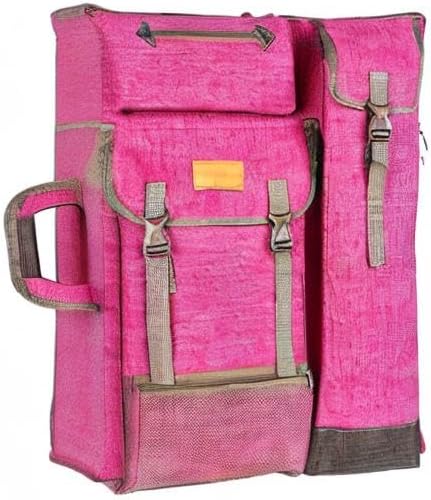 Transon Art Portfolio Case Artist Rucksack Canvas Bag Magenta, Magenta