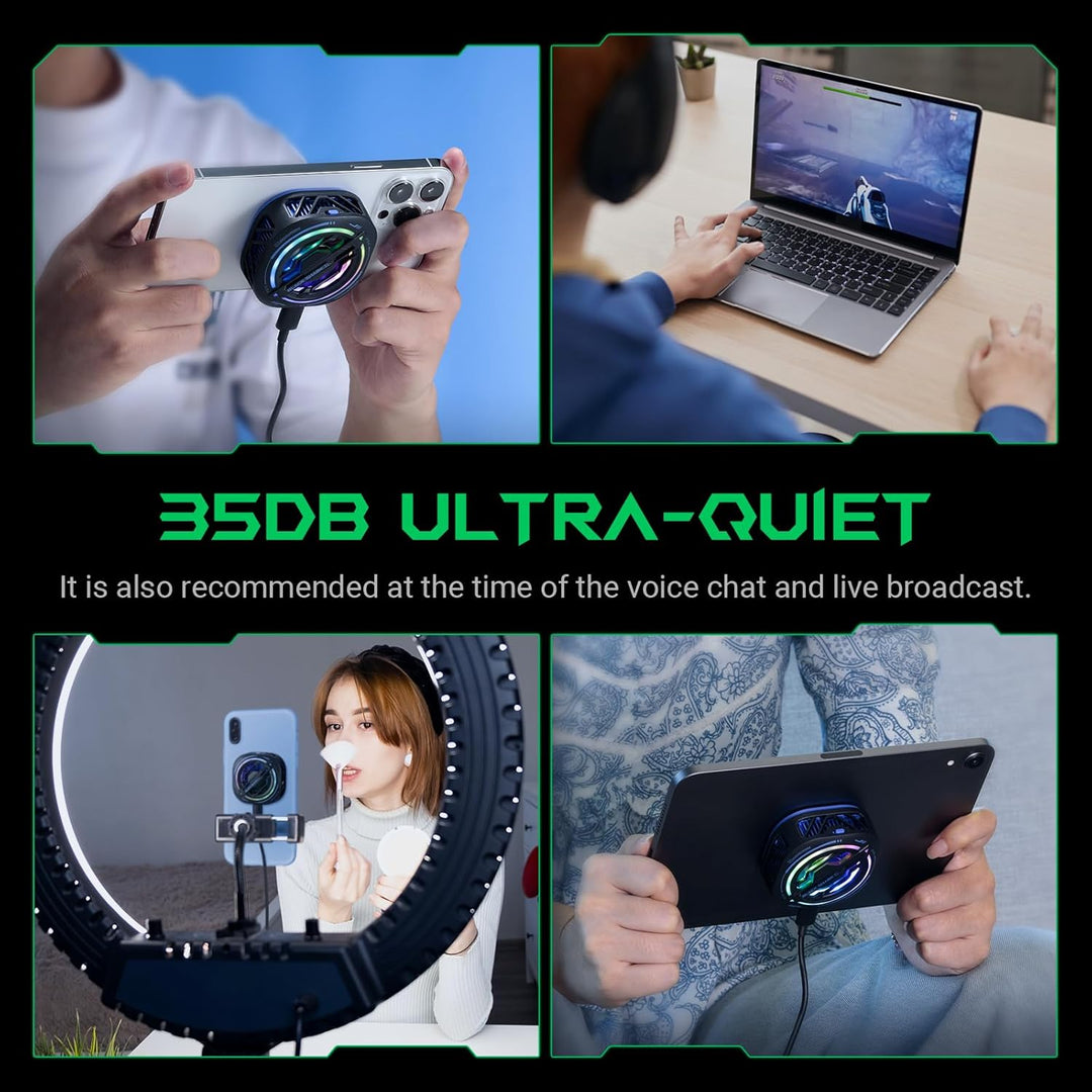 Black Shark Tragbarer magnetischer Handy Kühler für Gaming, geräuschloser Akku Schutz, 20 W Power-Tr