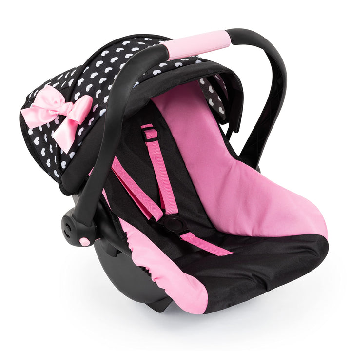 Bayer Design 67960AA Puppenautositz mit Dach, verstellbarem Griff, Puppenzubehör, rosa, schwarz, Her