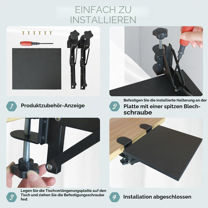 Ergonomische Schreibtischverlängerung, 90° Faltbare Schreibtisch Erweiterung Armlehnenstütze Handgel