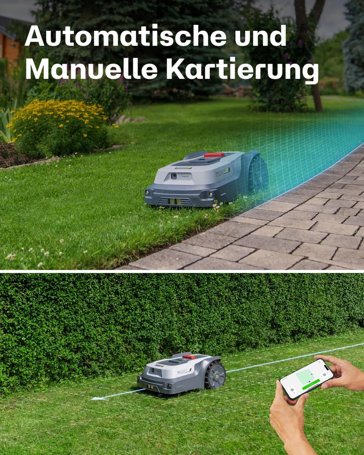 Mähroboter ohne Begrenzungskabel T600, Max. 800㎡, Automatische Kartierung, Kartenerweitern ohne Neum