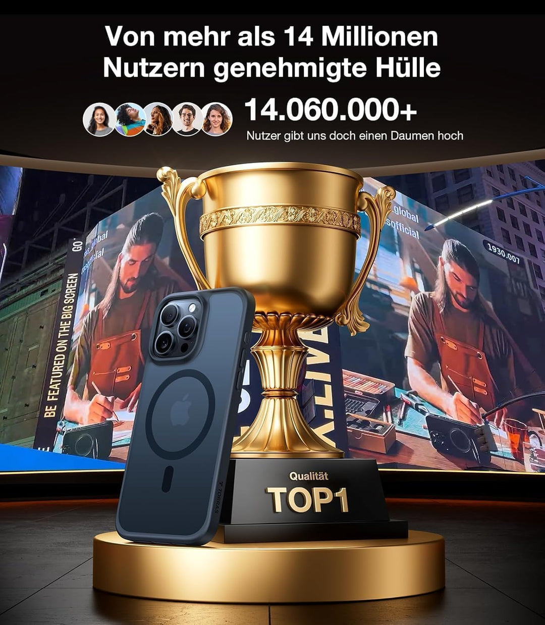 TORRAS Guardian-Mag für iPhone 16 Pro Max Hülle für MagSafe (TOP Militärschutz & Magnetkraft) Extrem