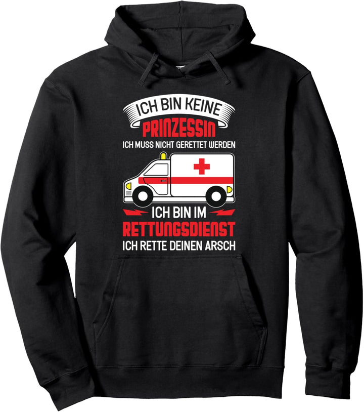 Rettungsdienst Sanitäterin Frau Notärztin Spruch Pullover Hoodie