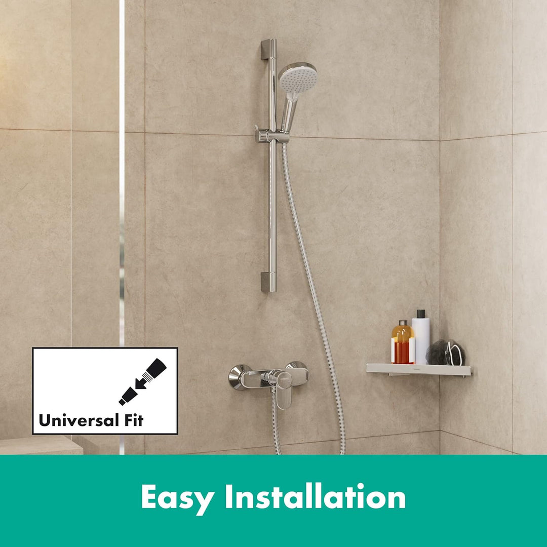 hansgrohe Duschset Vernis Blend, Duschkopf mit Duschschlauch und Duschstange 0,65m, Handbrause mit 2