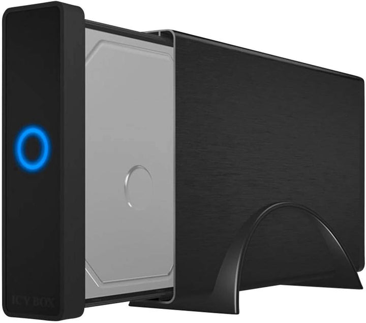 ICY BOX Externes 3,5 Zoll Gehäuse für Festplatten, USB-C 3.1 Anschluss (Gen 2, 10 Gbit/s), Standfuss