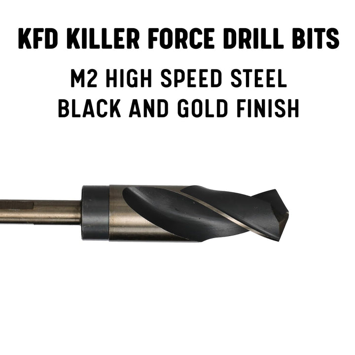 Drill America KFD-Bohrer mit reduziertem Schaft, Schnellarbeitsstahl, Schwarz & Gold, mit 1,27 cm Sc