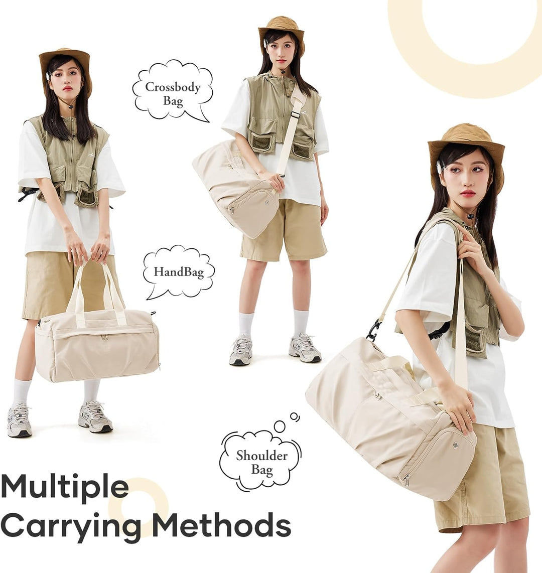 Sport Duffel Bag Damen, Sporttasche mit Schuhfach & Nassfach Duffel Bags wasserdichte Übernachtungst