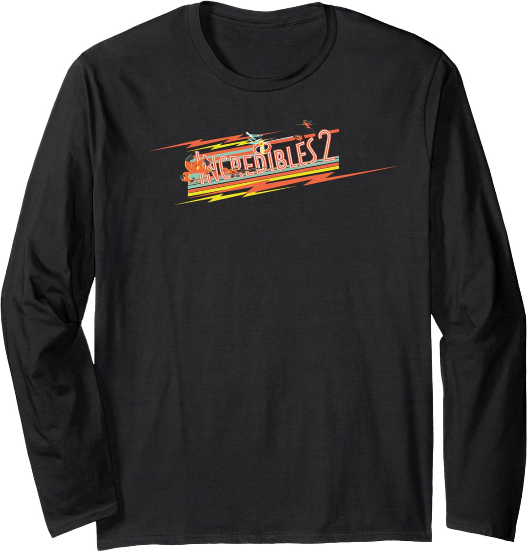 Disney Pixar Incredibles 2 Lightning Bolt Logo Langarmshirt