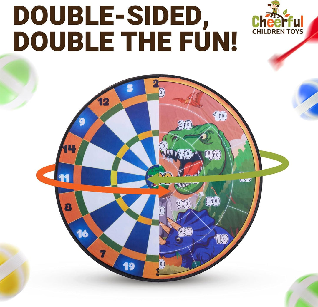 Cheerful Children Toys Jumbo Kids Dartscheibe XL oder XXL, grosse Klett-Dartscheibe mit wendbaren De