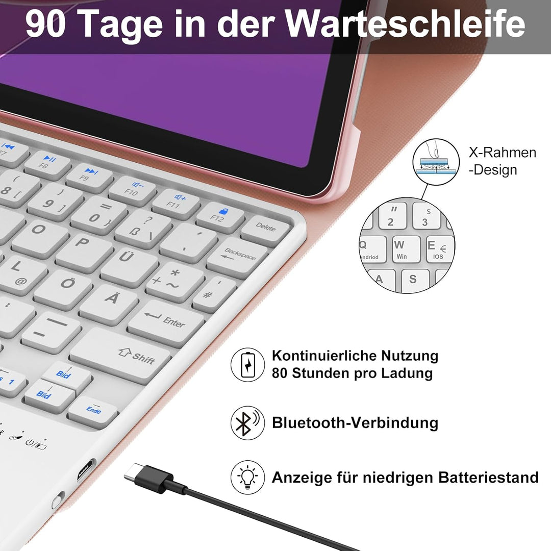 IVEOPPE Tastatur für Lenovo Tab M11, Hülle mit Tastatur für Lenovo M11 2024 11", Magnetische Kabello